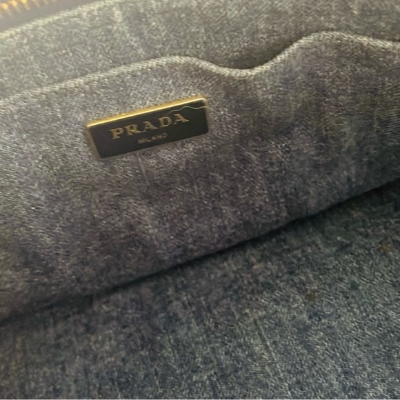 🎄Sale! Today only🎄Authentic Prada Canapa Tote in Blue Denim - Picture 6 of 10
